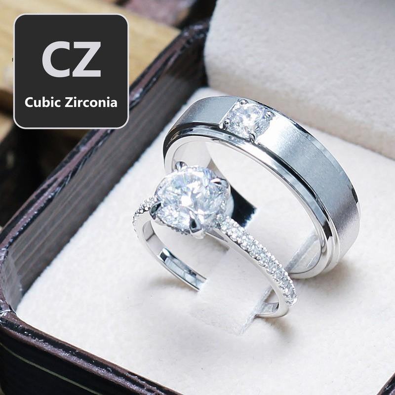 Couple ring set – CZ in 925 silver by Madduck Jewels