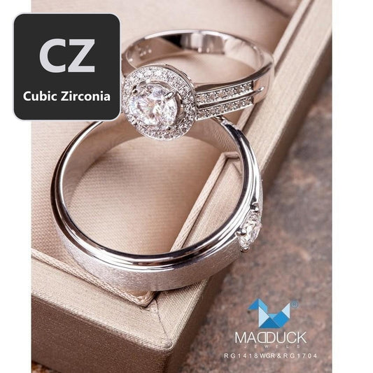 Couple ring set – CZ in 925 silver by Madduck Jewels