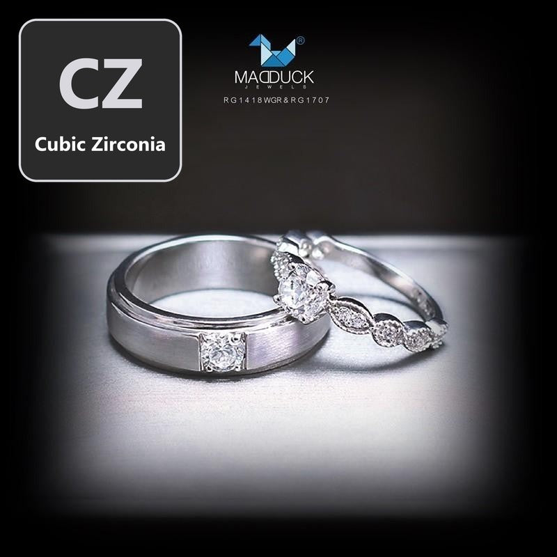 Couple ring set – CZ in 925 silver by Madduck Jewels