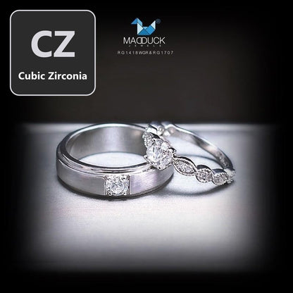 Couple ring set – CZ in 925 silver by Madduck Jewels