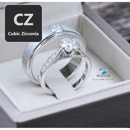 Couple ring set – CZ in 925 silver by Madduck Jewels