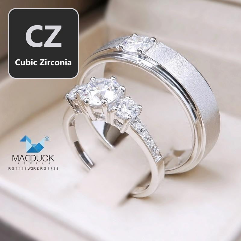 Couple ring set – CZ in 925 silver by Madduck Jewels