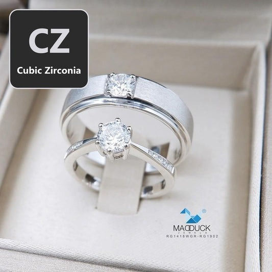 Couple ring set – CZ in 925 silver by Madduck Jewels