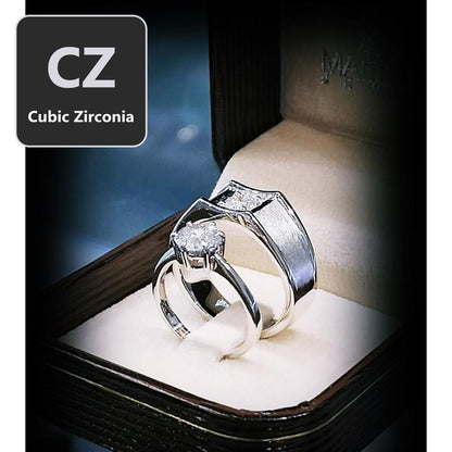 Couple ring set – CZ in 925 silver by Madduck Jewels