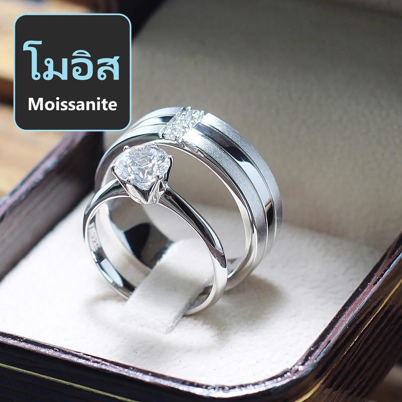 Couple ring set – Moissanite in 925 silver by Madduck Jewels