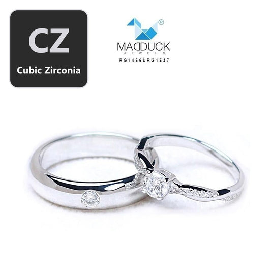 Couple ring set – CZ in 925 silver by Madduck Jewels