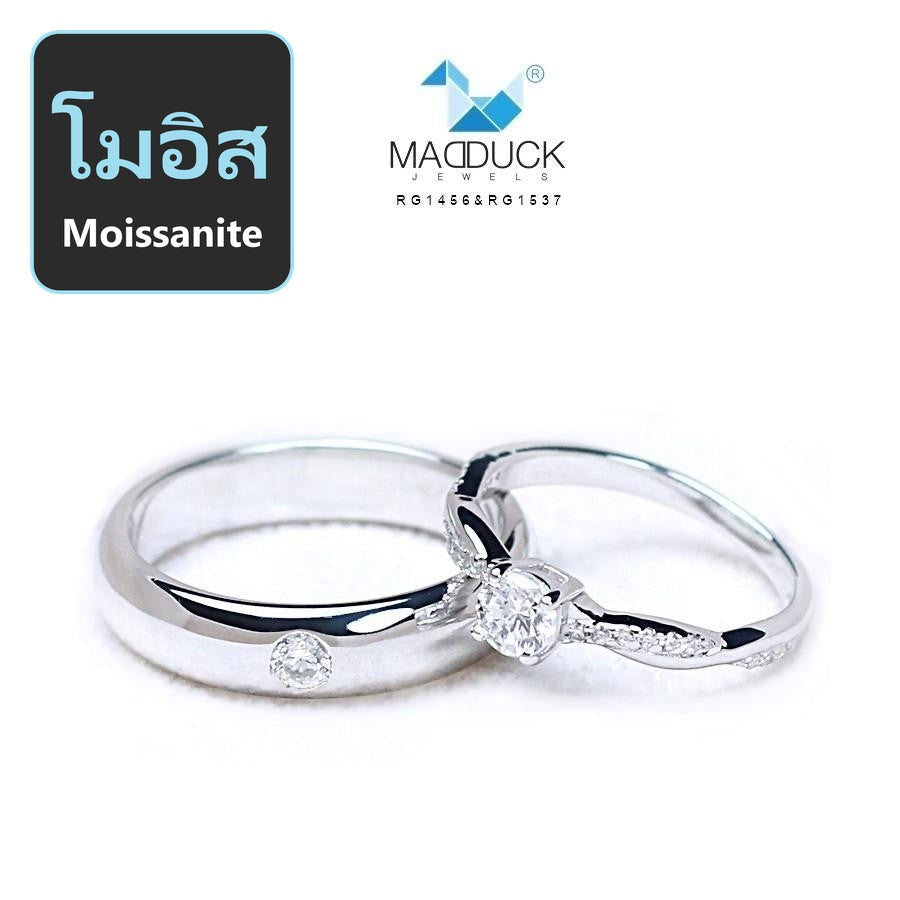 Couple ring set – Moissanite in 925 silver by Madduck Jewels