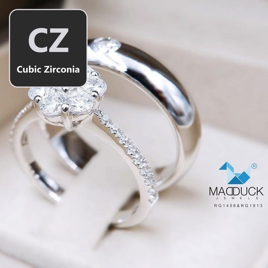 Couple ring set – CZ in 925 silver by Madduck Jewels