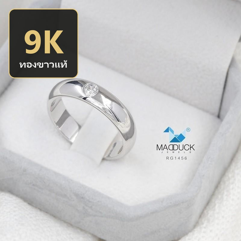 Unisex / male / female ring – CZ in 9K white gold by Madduck Jewels