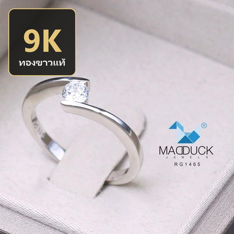 Women's ring – CZ in 9K white gold by Madduck Jewels