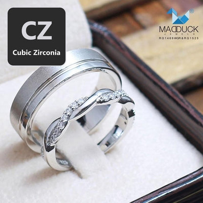 Couple ring set – CZ in 925 silver by Madduck Jewels