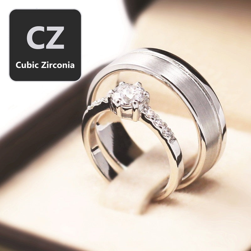 Couple ring set – CZ in 925 silver by Madduck Jewels