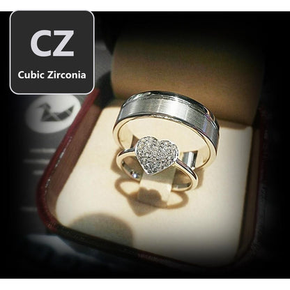 Couple ring set – CZ in 925 silver by Madduck Jewels