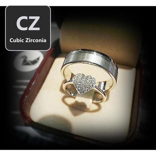 Couple ring set – CZ in 925 silver by Madduck Jewels