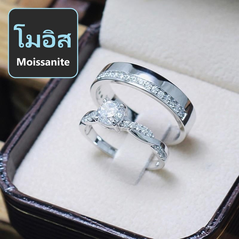 Couple ring set – Moissanite in 925 silver by Madduck Jewels