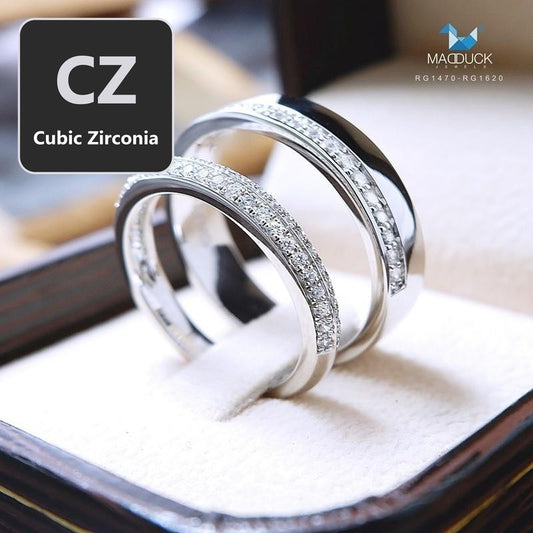Couple ring set – CZ in 925 silver by Madduck Jewels