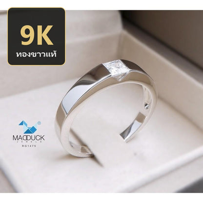 Unisex / male / female ring – CZ in 9K white gold by Madduck Jewels