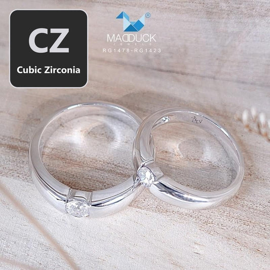 Couple ring set – CZ in 925 silver by Madduck Jewels