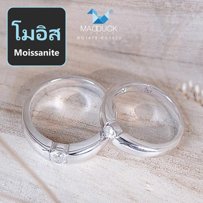 Couple ring set – Moissanite in 925 silver by Madduck Jewels