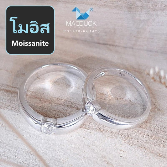 Couple ring set – Moissanite in 925 silver by Madduck Jewels