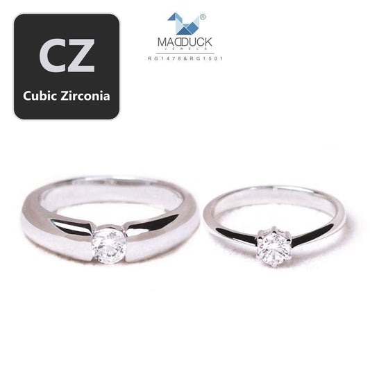 Couple ring set – CZ in 925 silver by Madduck Jewels