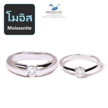 Couple ring set – Moissanite in 925 silver by Madduck Jewels