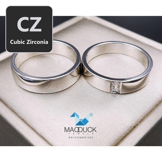 Couple ring set – CZ in 925 silver by Madduck Jewels