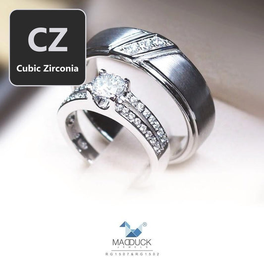 Couple ring set – CZ in 925 silver by Madduck Jewels