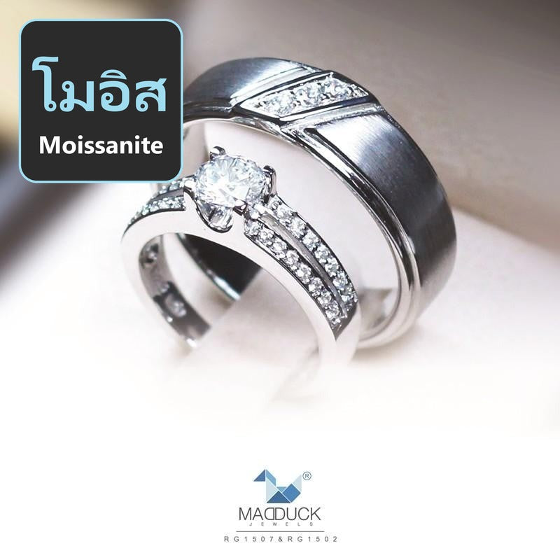 Couple ring set – Moissanite in 925 silver by Madduck Jewels
