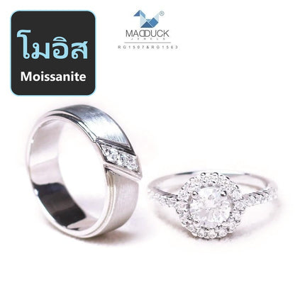 Couple ring set – Moissanite in 925 silver by Madduck Jewels