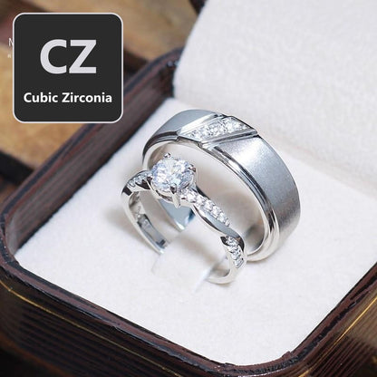 Couple ring set – CZ in 925 silver by Madduck Jewels
