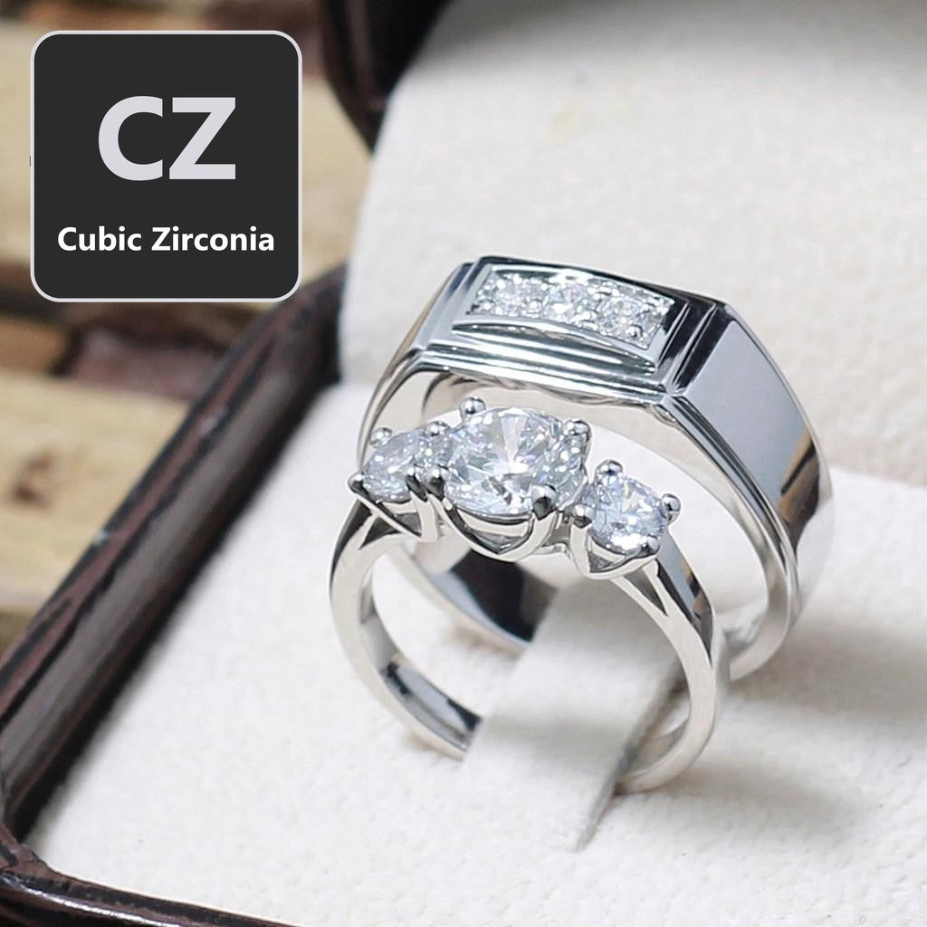 Couple ring set – CZ in 925 silver by Madduck Jewels