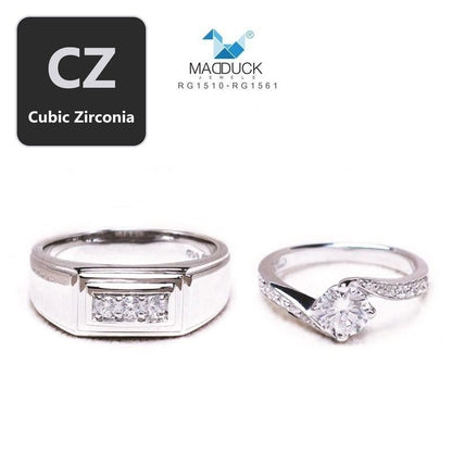 Couple ring set – CZ in 925 silver by Madduck Jewels