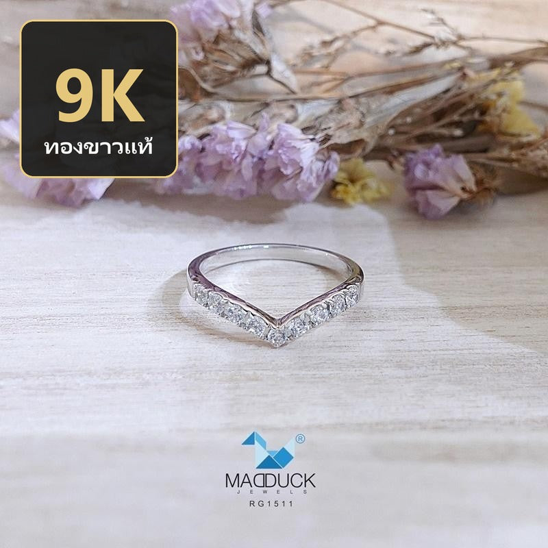 Women's ring – CZ in 9K white gold by Madduck Jewels