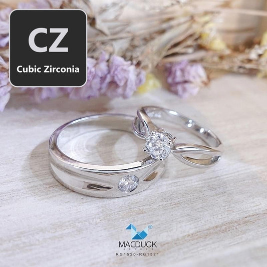 Couple ring set – CZ in 925 silver by Madduck Jewels