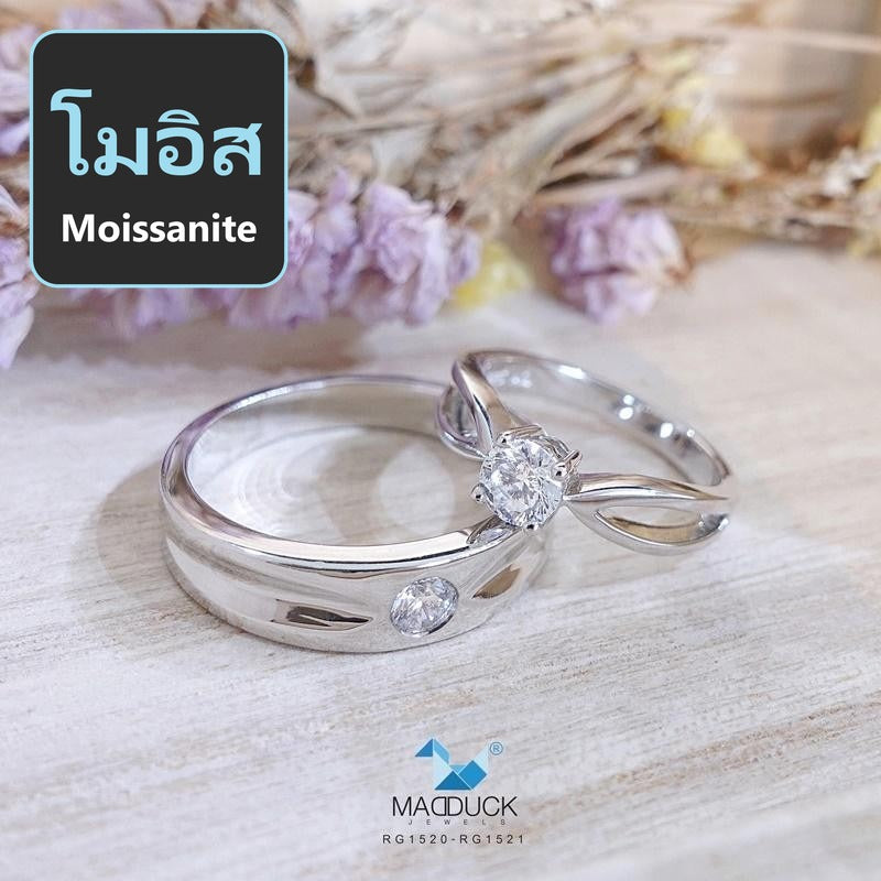 Couple ring set – Moissanite in 925 silver by Madduck Jewels