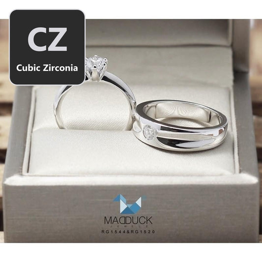 Couple ring set – CZ in 925 silver by Madduck Jewels