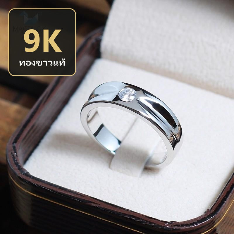 Men's ring – CZ in 9K white gold by Madduck Jewels