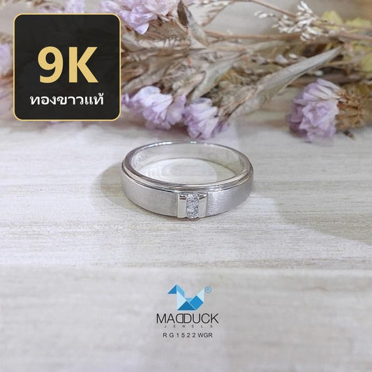 Unisex / male / female ring – CZ in 9K white gold by Madduck Jewels