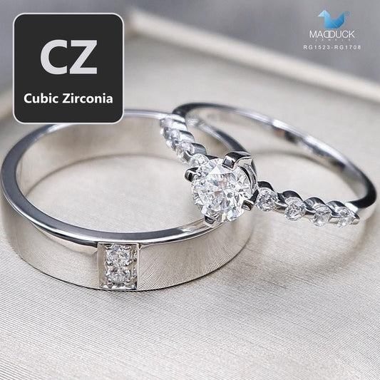 Couple ring set – CZ in 925 silver by Madduck Jewels