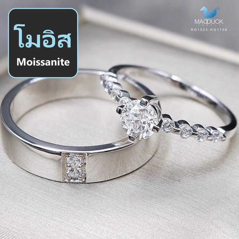 Couple ring set – Moissanite in 925 silver by Madduck Jewels