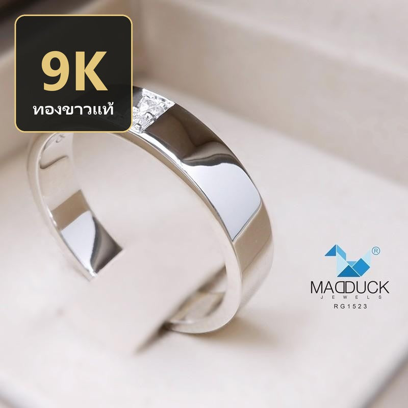 Unisex / male / female ring – CZ in 9K white gold by Madduck Jewels