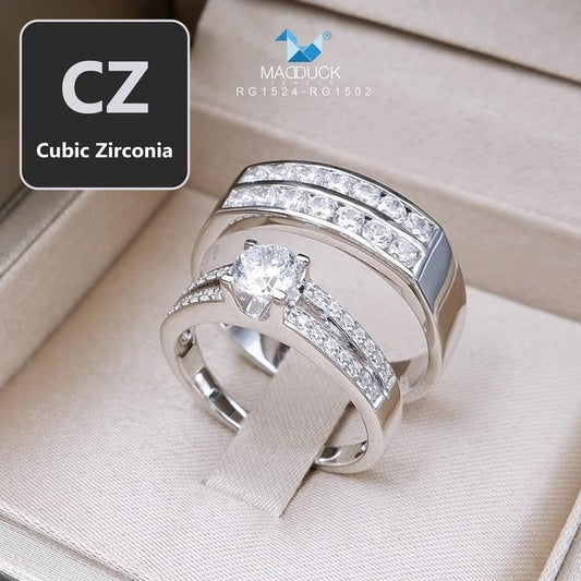 Couple ring set – CZ in 925 silver by Madduck Jewels