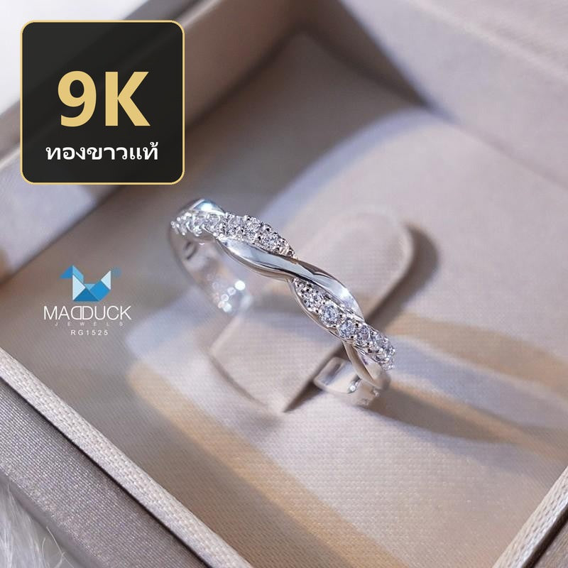 Women's ring – CZ in 9K white gold by Madduck Jewels