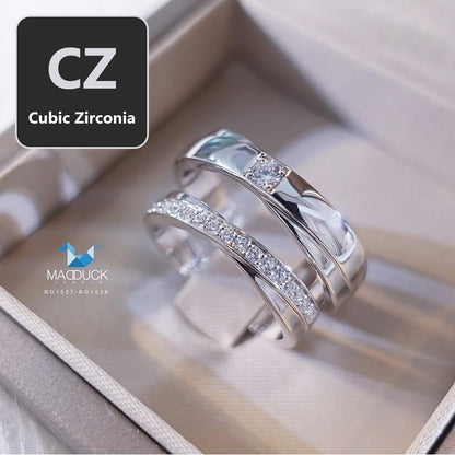 Couple ring set – CZ in 925 silver by Madduck Jewels