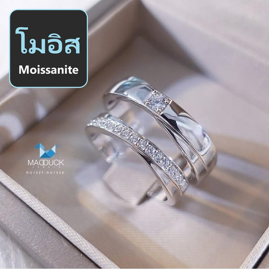 Couple ring set – Moissanite in 925 silver by Madduck Jewels