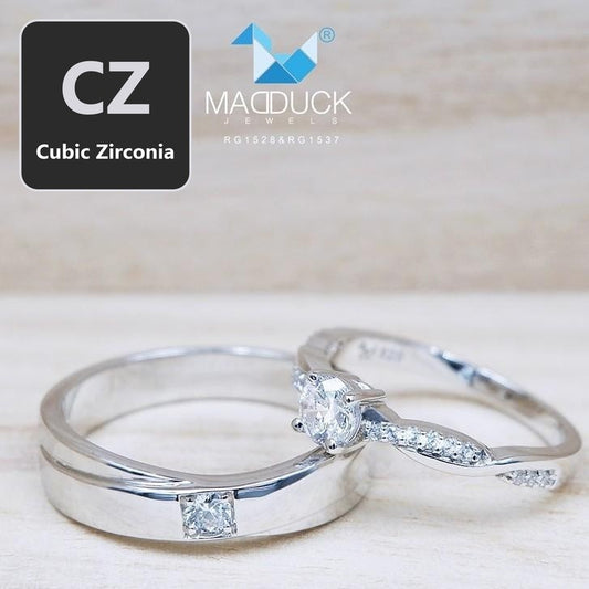 Couple ring set – CZ in 925 silver by Madduck Jewels