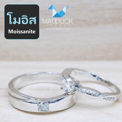 Couple ring set – Moissanite in 925 silver by Madduck Jewels