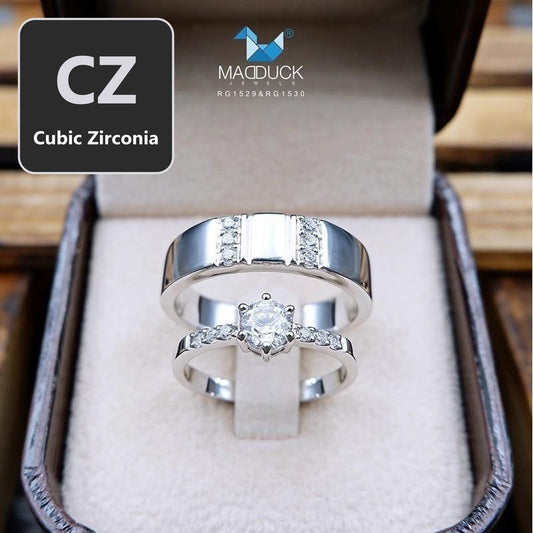 Couple ring set – CZ in 925 silver by Madduck Jewels
