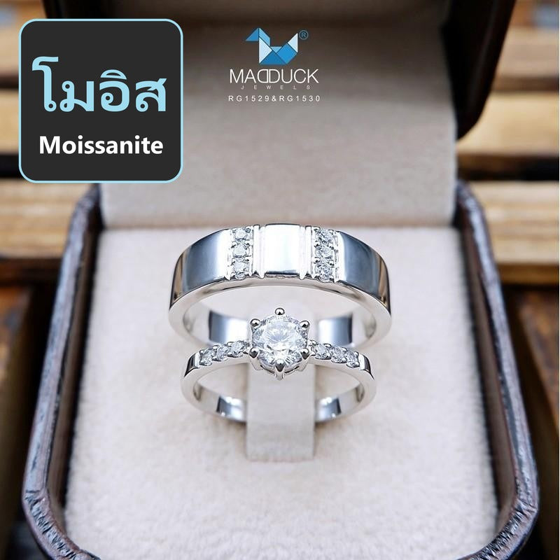 Couple ring set – Moissanite in 925 silver by Madduck Jewels